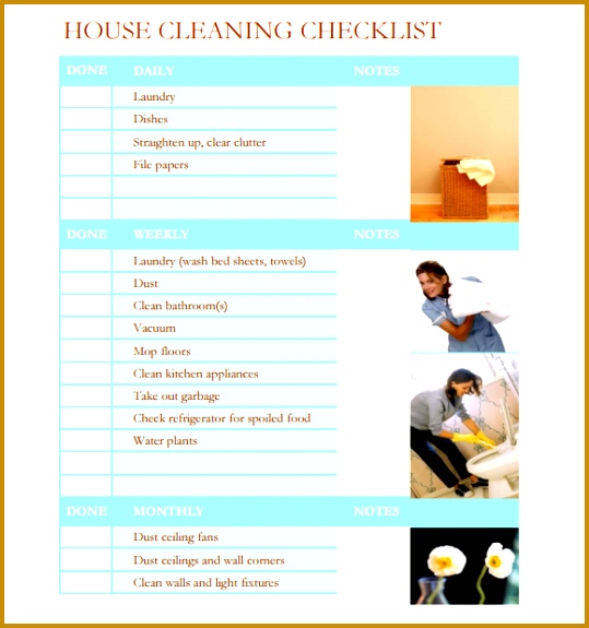 house cleaning list template 575539