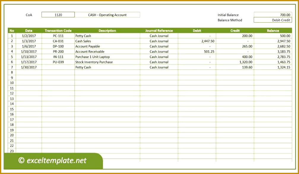 General Ledger Template 5861007