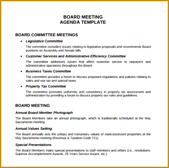 board meeting agenda template 539544