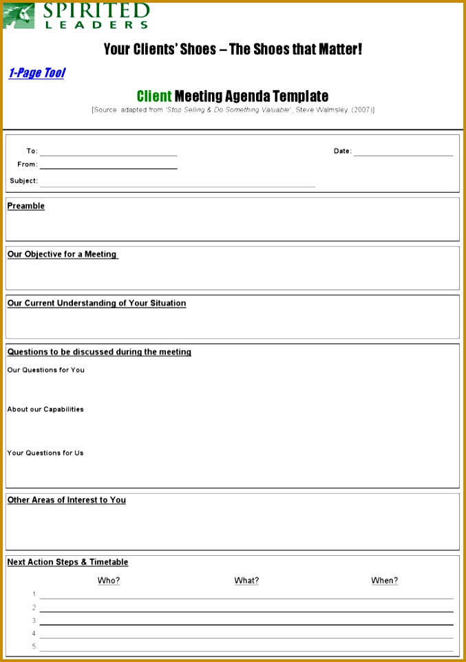 client meeting agenda templates 961677