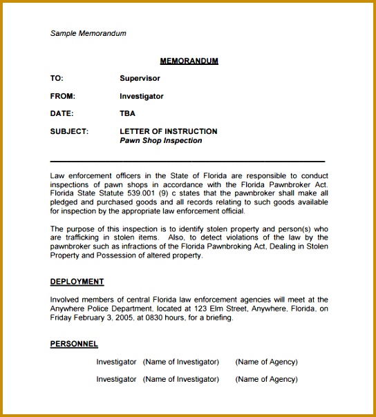 sample casual memo letter 604544