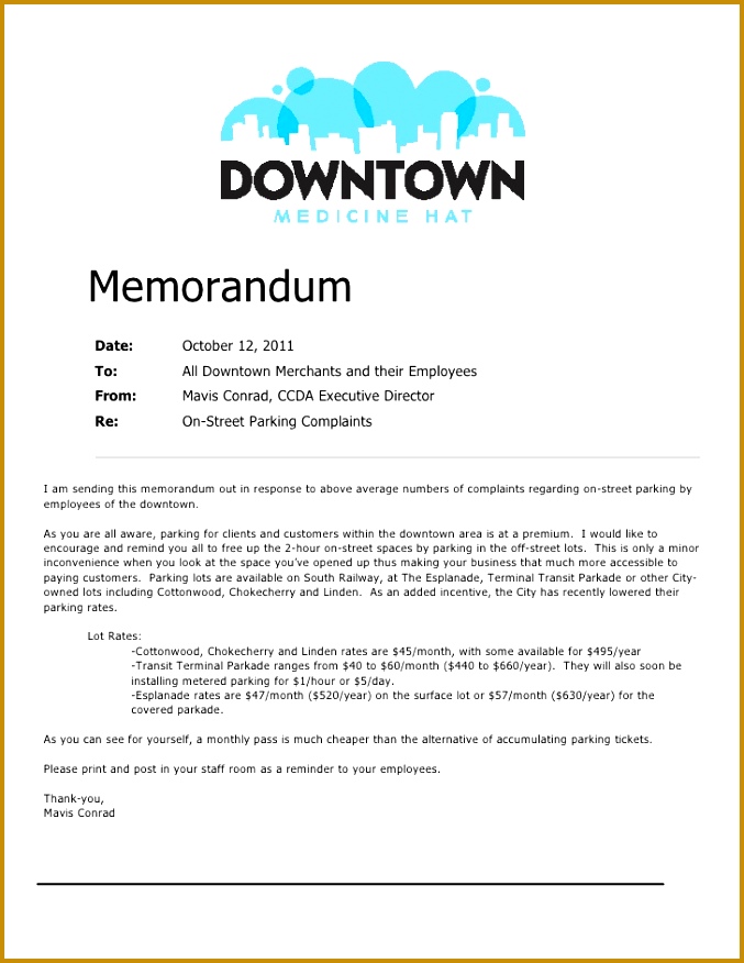 parking memorandum 677876