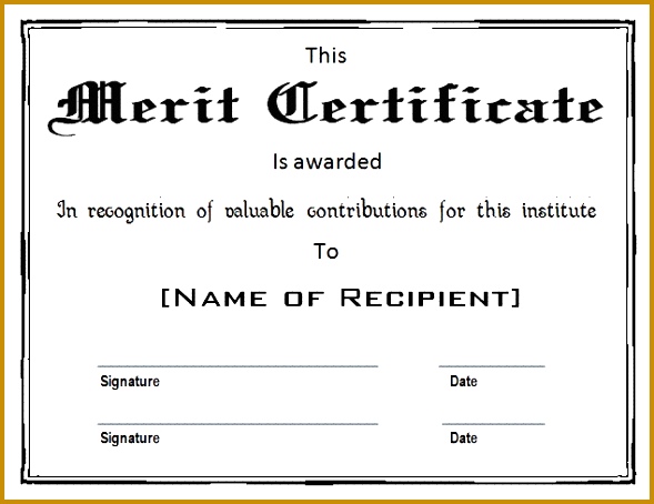 Print Merit Certificate Template PDF 454589