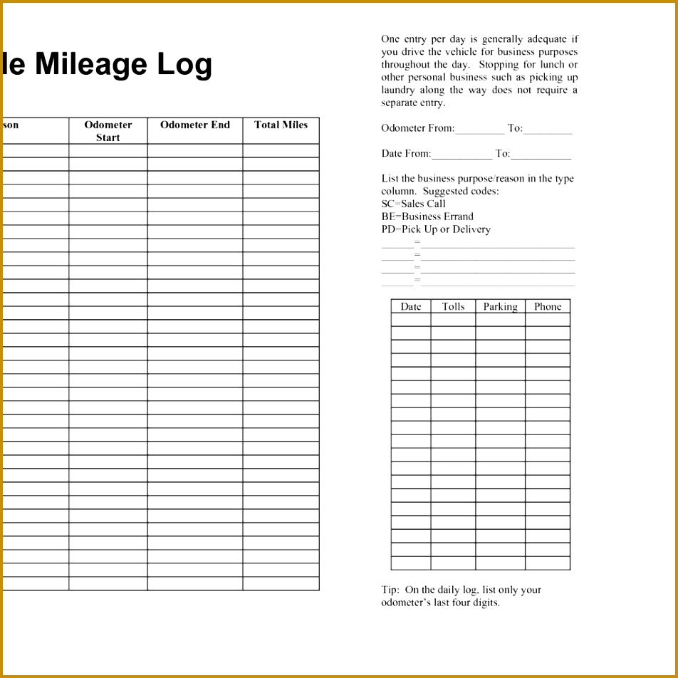 6 Vehicle Mileage Log rjemg 6 Vehicle Mileage Log 952952