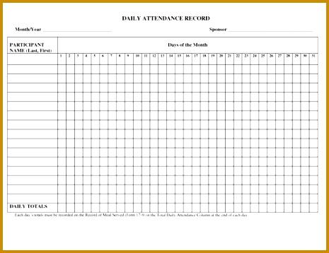 daily attendance template 465358