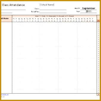 9 Monthly Attendance Sheet Templates 339339