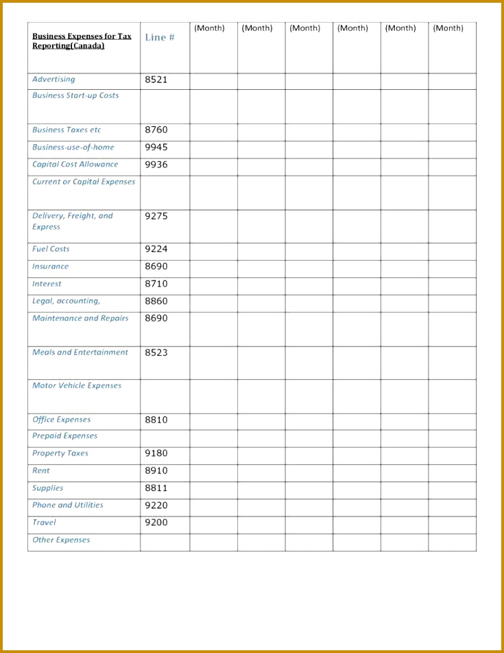 template for business expenses and template for monthly business expenses 952735