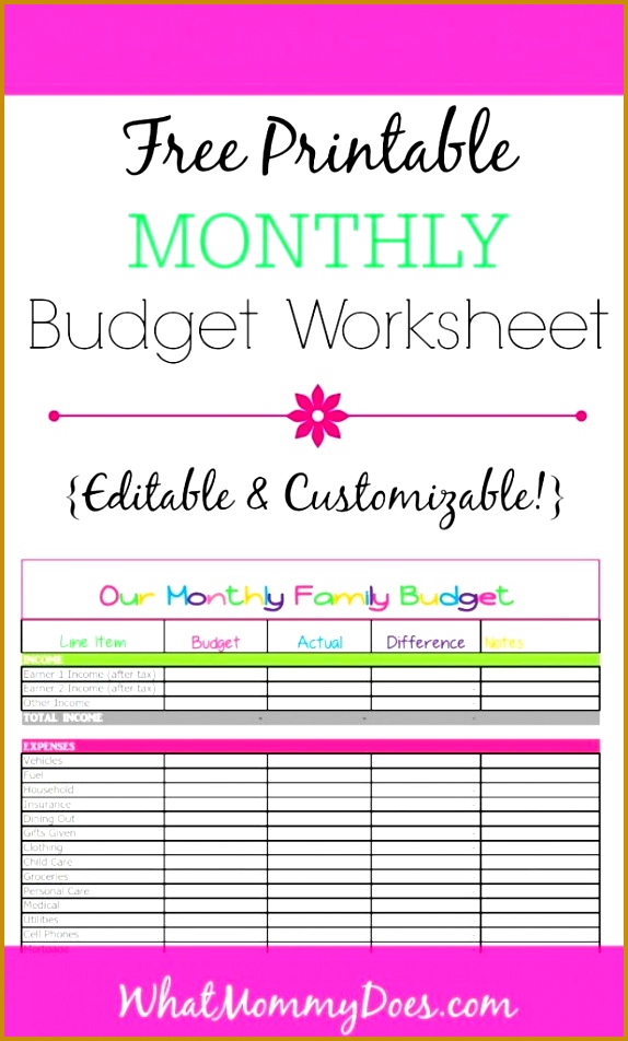 Free Monthly Bud Template Cute Design in Excel 952574