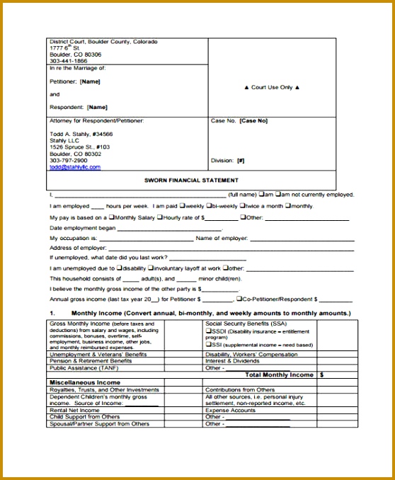 31 sworn statement templates 678558