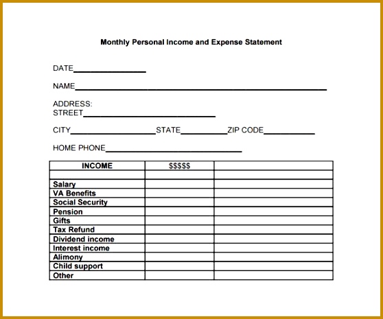 Monthly In e And Expense Statement Template Seminole Work uhwrk monthly in e and expense statement template 465558