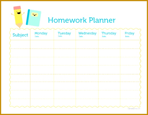 Homework Planner tweens Teens School Study 404522