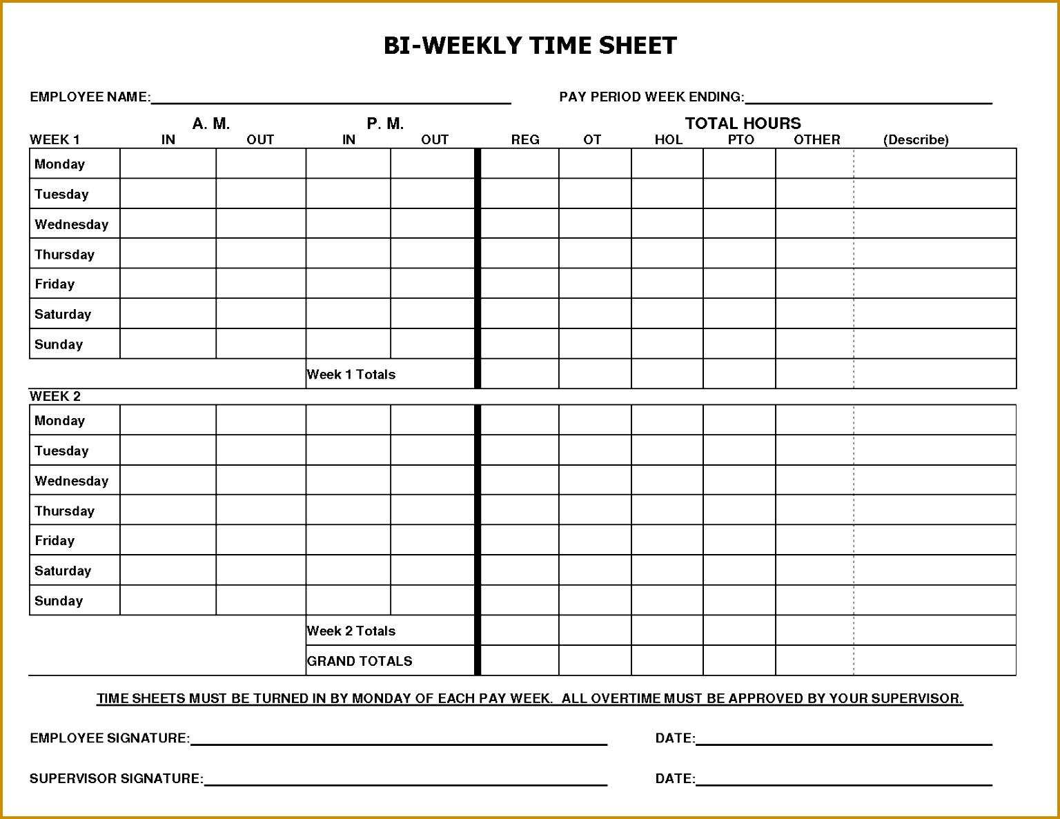 biweekly time sheet 11871536