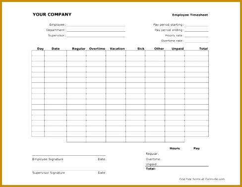 Semi monthly Timesheet Landscape 488377