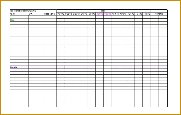 38 free printable attendance sheet templates 692441