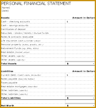 personal financial templates Calculate your net worth 368329
