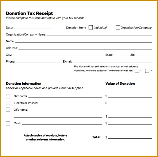 15 Donation Receipt Template Samples 539544