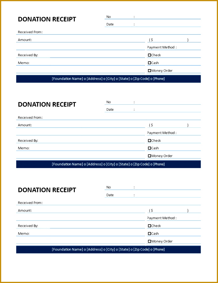 Non profit Donation Receipt for Cash Donation main image Download template 982758