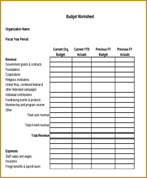 Non Profit Bud Templates 9 Free Word Excel PDF Format 7jbes Non Profit Startup Bud Template 678558