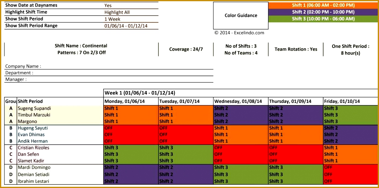 Shift Schedule Planner 6241256