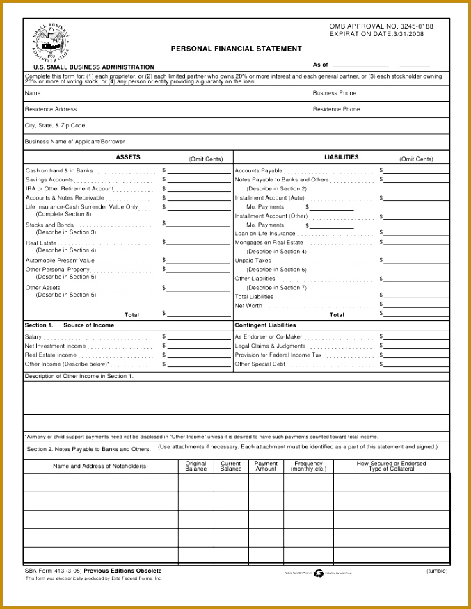 personal financial statement 1 728 677876