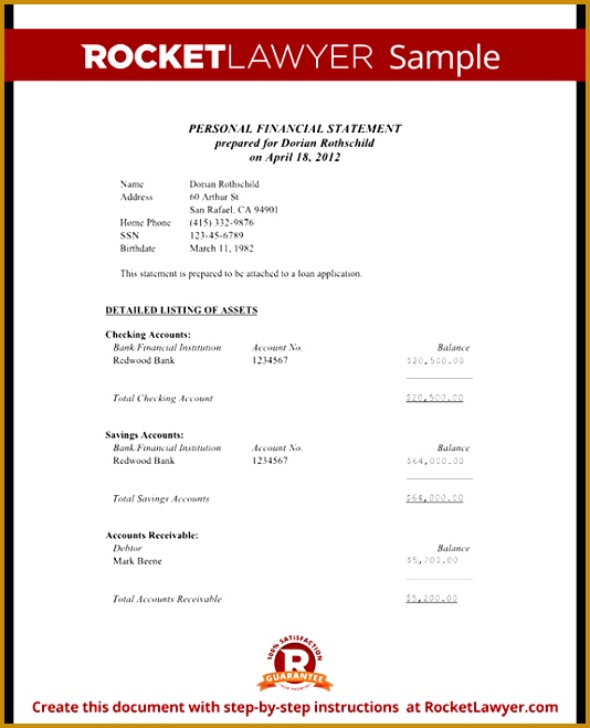 personal financial statement representation letter online 534659