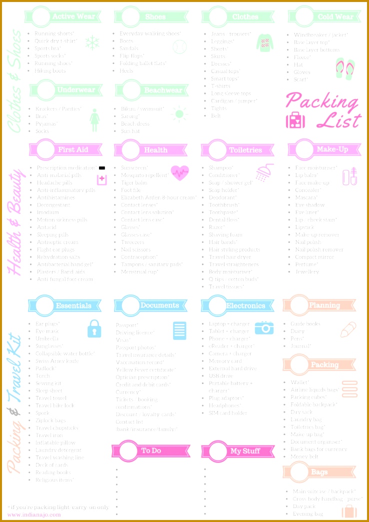 packing list template 1044738
