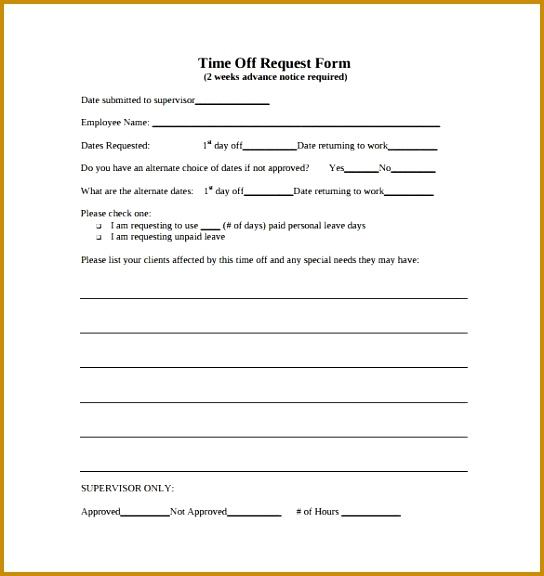 Sample Leave Form Sample Leave Request Form 8 Examples In Word Employee Advance 576544