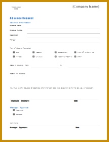Absence request form DOWNLOAD at 279215