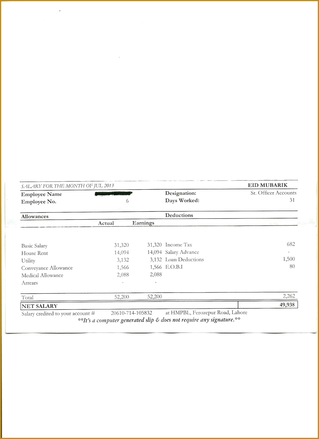 Salary Slip Sample bsgfe sample salary slip 14881081