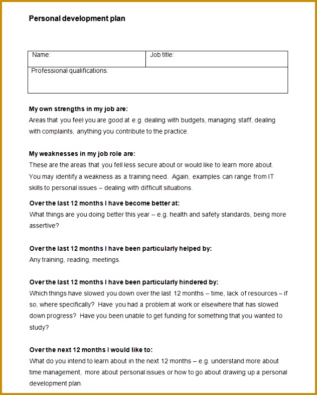sample personal development plan1 786632