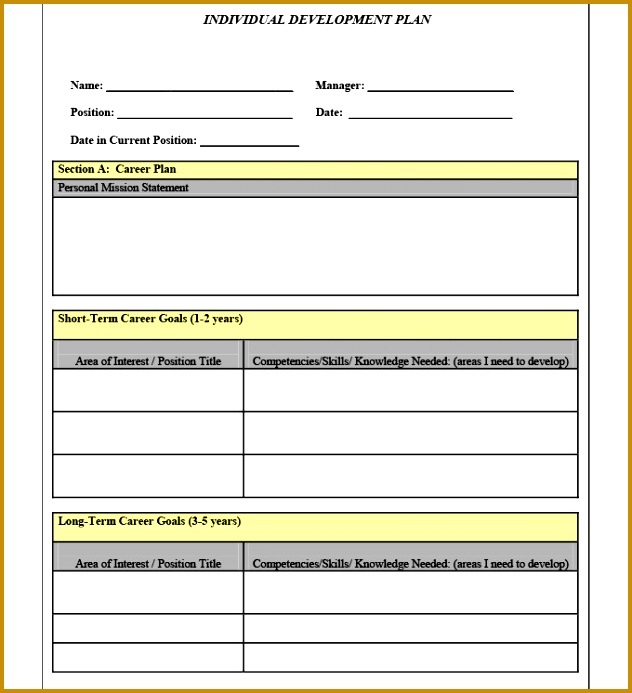 personal development plans template 693632