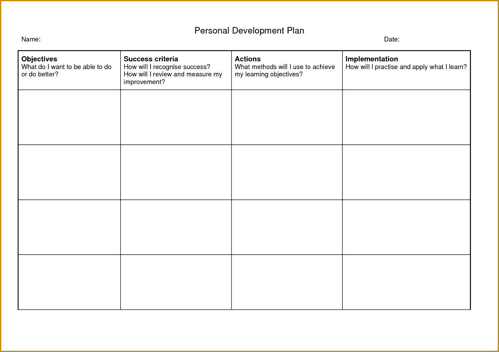 Personal Development Plan 16311153
