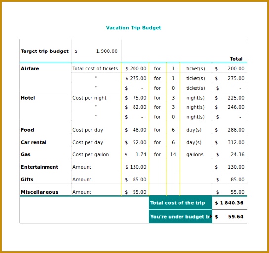 travel bud planner Excel Format 544511