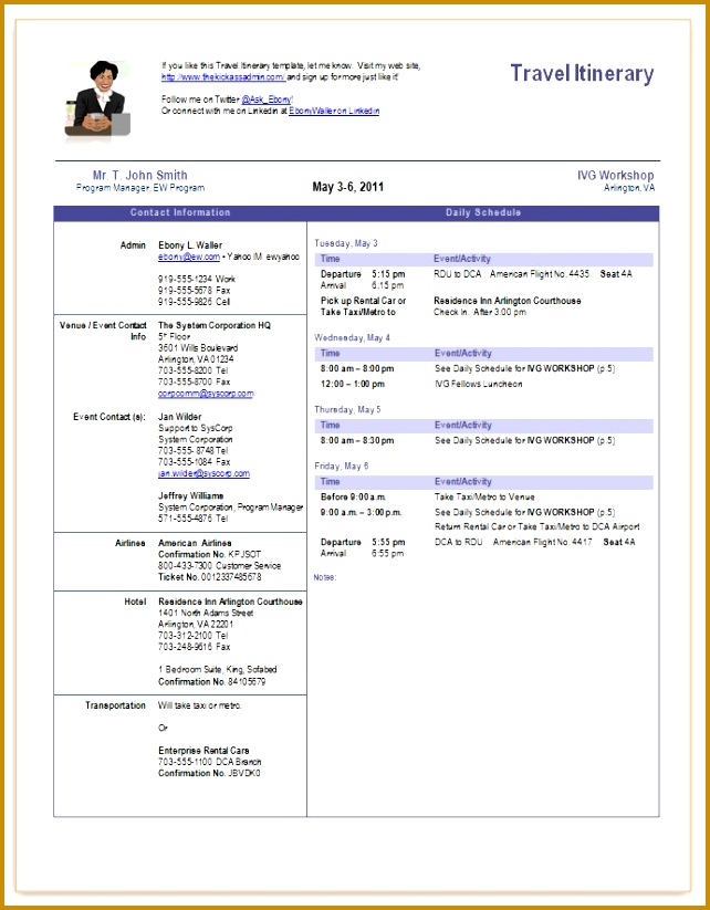itinerary template 823642