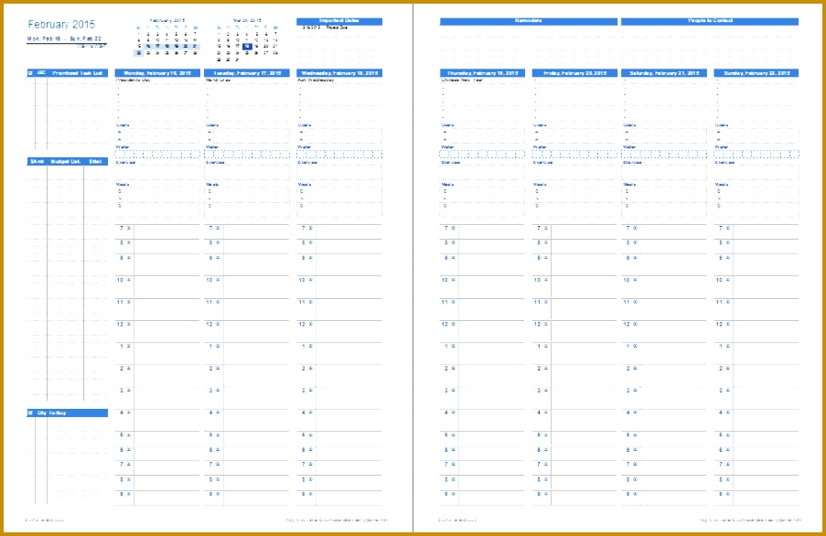 2 Page Personal Planner 2 Page Weekly Planner 586903