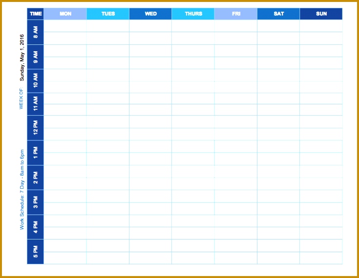 weekly schedule format 735570