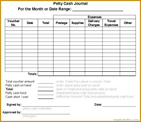 Petty cash journal example petty cash journal example 558483