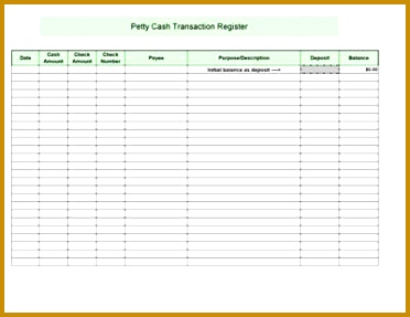 Download Petty Cash Register Template in Microsoft Excel 372287