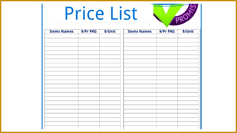 price list templates 427761