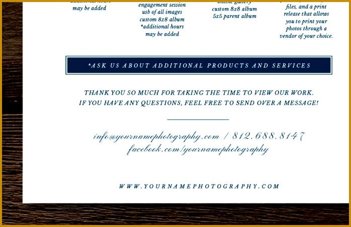 graphy Pricing Template Wedding grapher Price List 8 5 x 11 Letterhead shop Templates For Creatives 697452