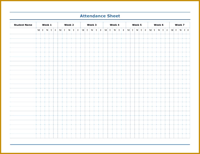 Free Printable Blank Attendance Sheets 528684