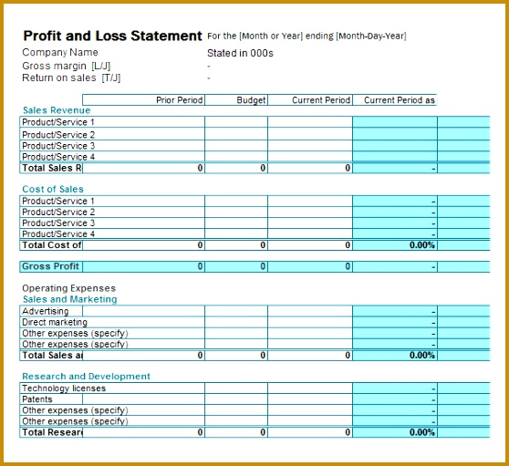 profit and loss template 18 free documents in pdf word 558511