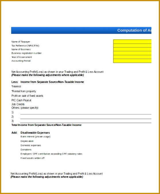 Trading Profit And Loss Account Excel Template 678558