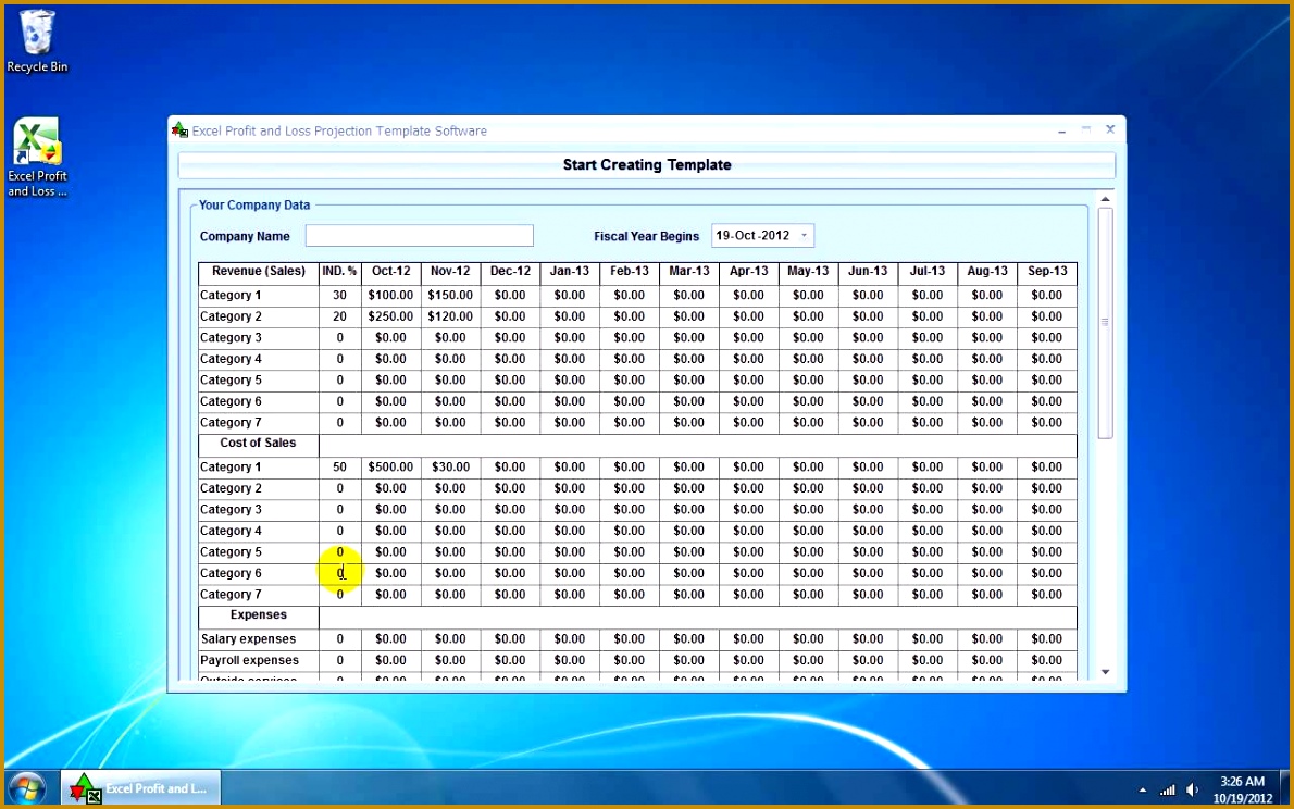 How To Use Excel Profit and Loss Projection Template Software 7441190