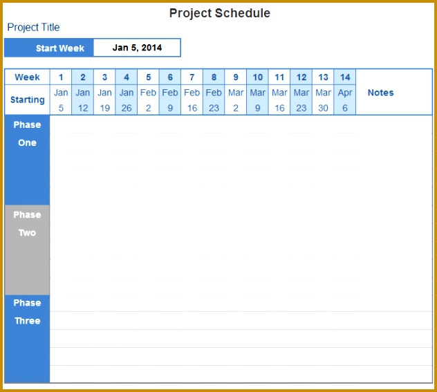 Project Schedule Template 567632