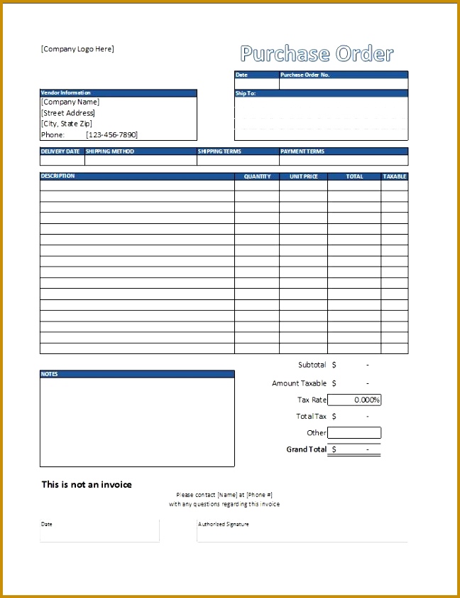 purchase order template 648841