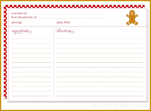 Cookie Exchange Recipe Card Template