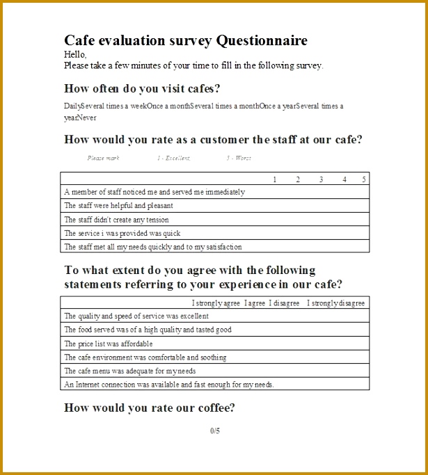 30 Questionnaire Templates Word Template Lab scgeD questionnaire template 683615