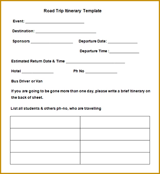 tour plan template 558606