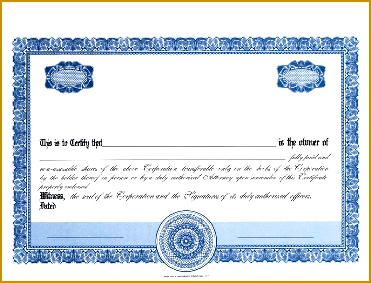 Sharestock Certificate Format